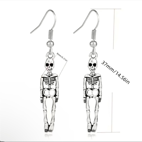 Skeleton Halloween Earrings NWT - Picture 3 of 3